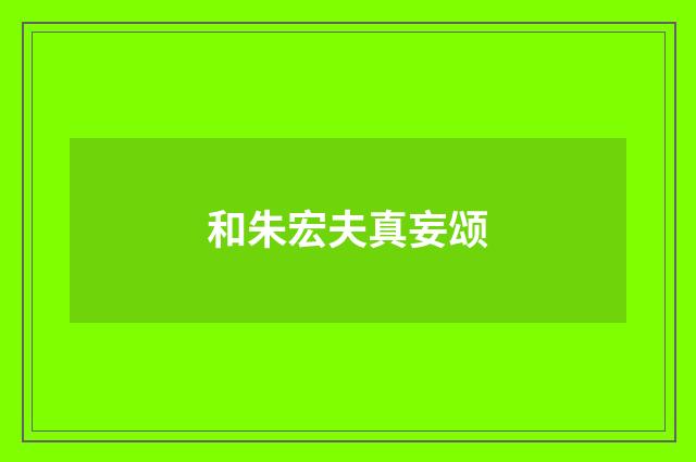 和朱宏夫真妄颂