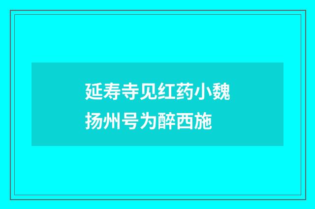 延寿寺见红药小魏扬州号为醉西施
