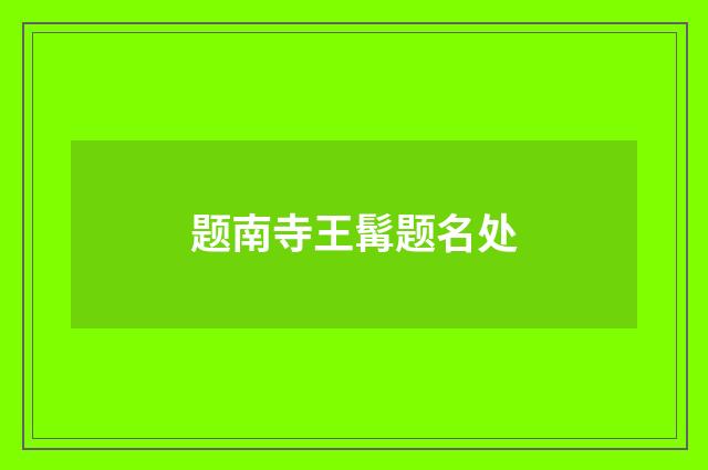 题南寺王髯题名处