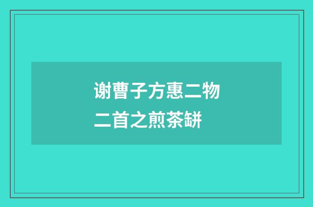 谢曹子方惠二物二首之煎茶缾
