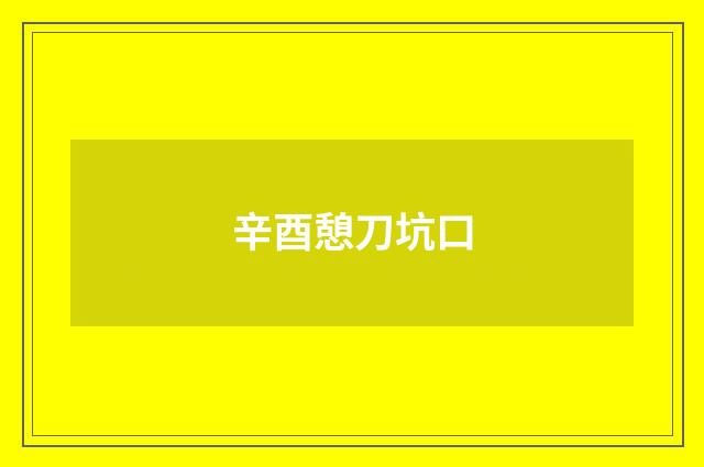 辛酉憩刀坑口