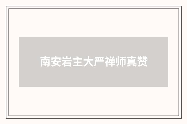 南安岩主大严禅师真赞