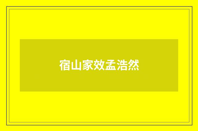 宿山家效孟浩然