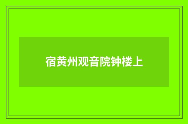 宿黄州观音院钟楼上