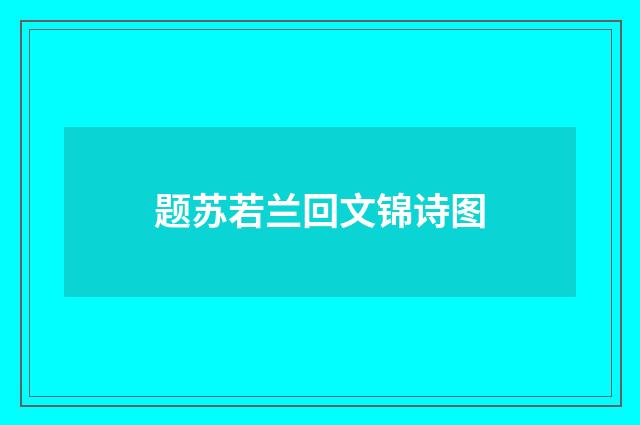 题苏若兰回文锦诗图