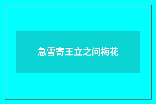 急雪寄王立之问梅花