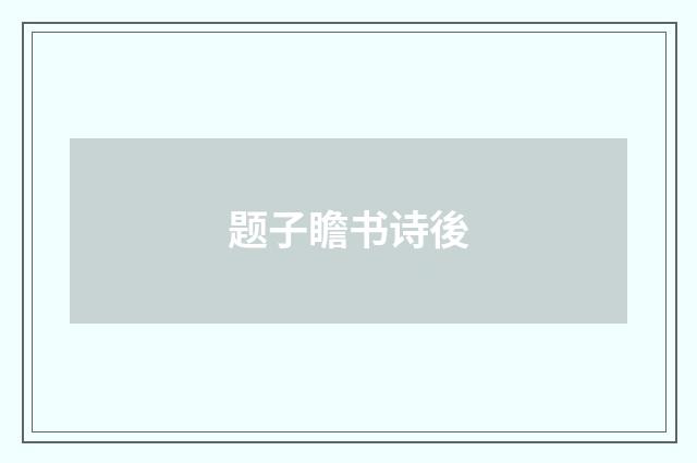 题子瞻书诗後