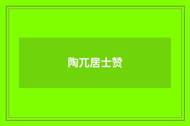 陶兀居士赞