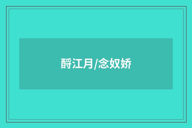 酹江月/念奴娇