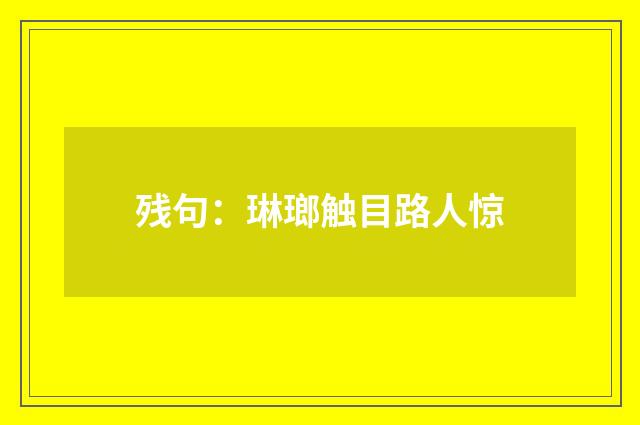 残句：琳瑯触目路人惊