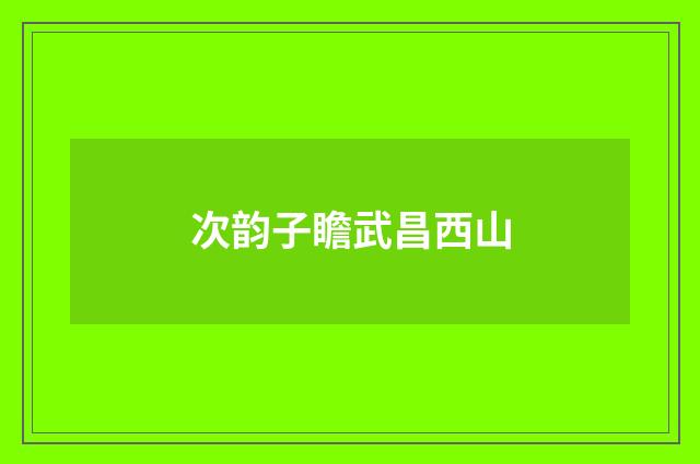 次韵子瞻武昌西山