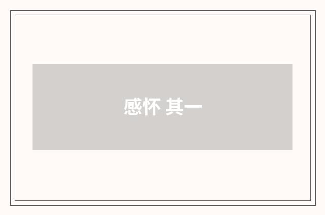 感怀 其一