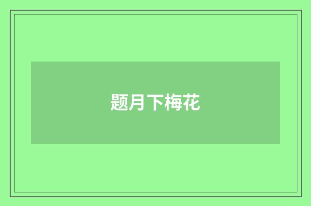 题月下梅花