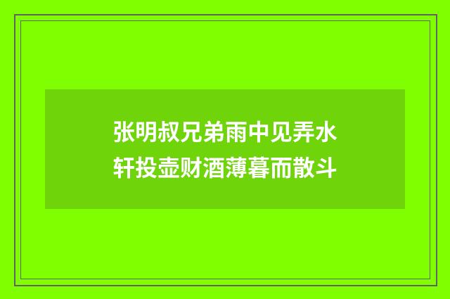 张明叔兄弟雨中见弄水轩投壶财酒薄暮而散斗