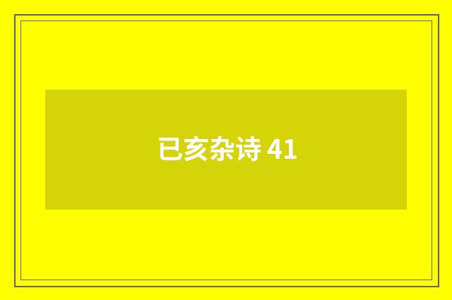 已亥杂诗 41