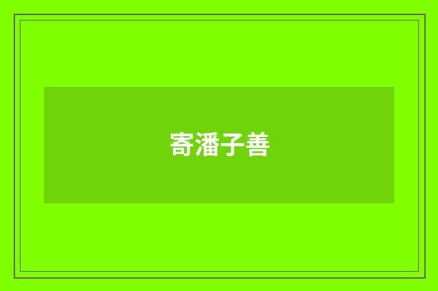 寄潘子善