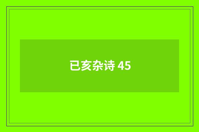 已亥杂诗 45