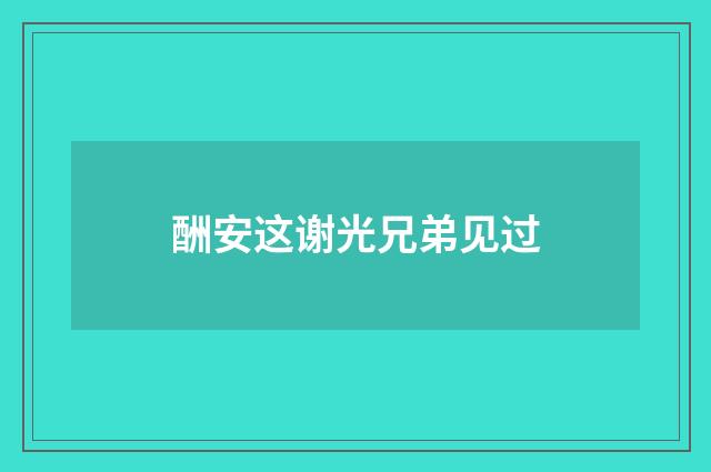 酬安这谢光兄弟见过