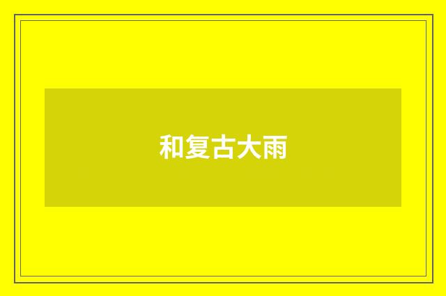 和复古大雨