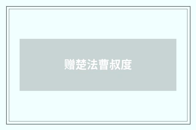 赠楚法曹叔度