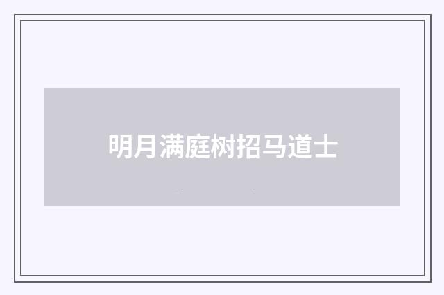 明月满庭树招马道士