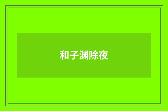 和子渊除夜