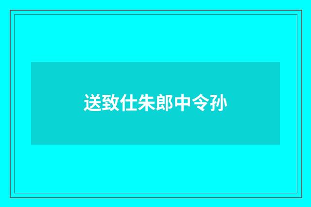 送致仕朱郎中令孙
