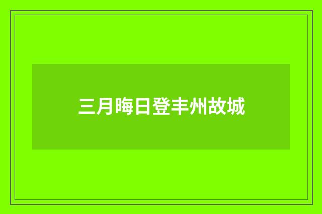 三月晦日登丰州故城