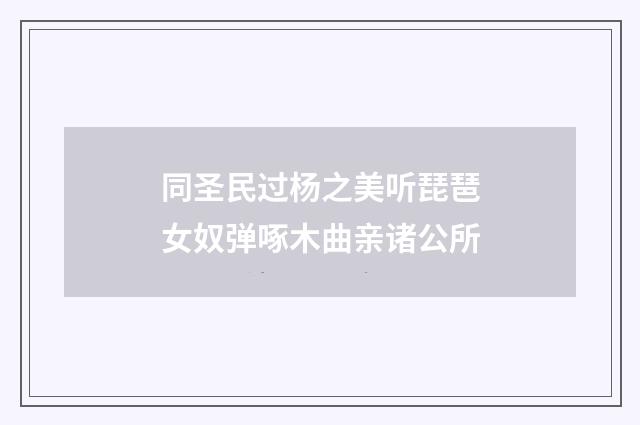 同圣民过杨之美听琵琶女奴弹啄木曲亲诸公所