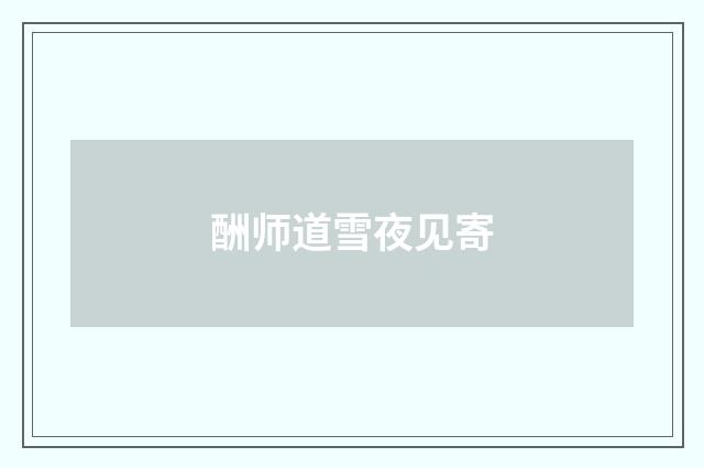 酬师道雪夜见寄