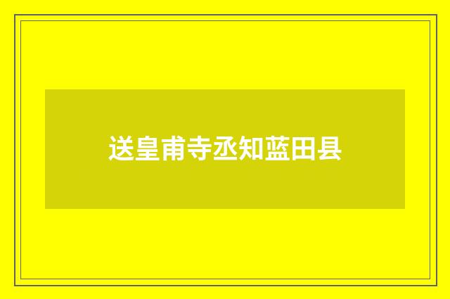送皇甫寺丞知蓝田县