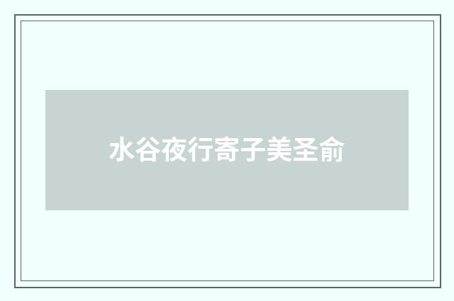 水谷夜行寄子美圣俞