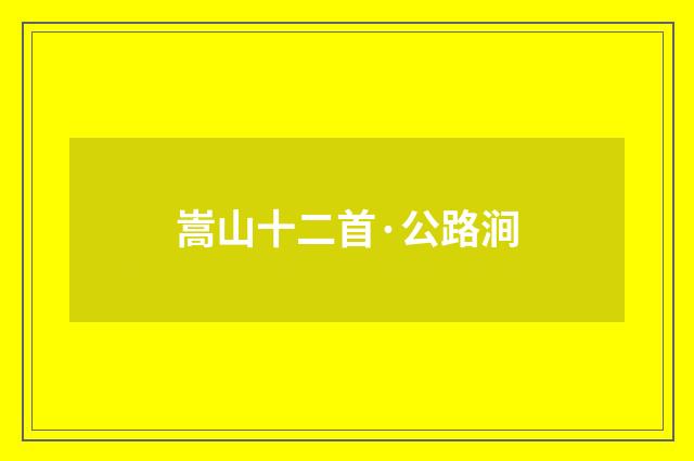 嵩山十二首·公路涧