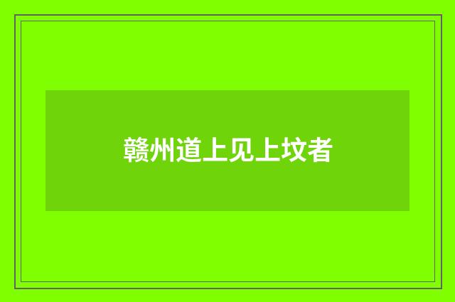 赣州道上见上坟者