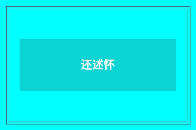 还述怀