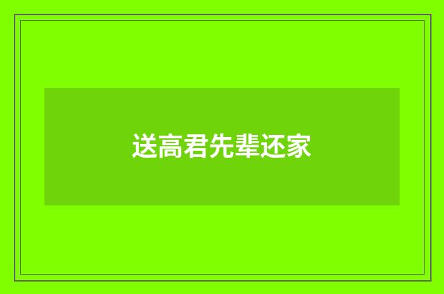 送高君先辈还家
