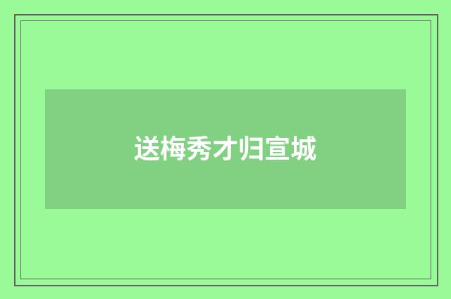送梅秀才归宣城