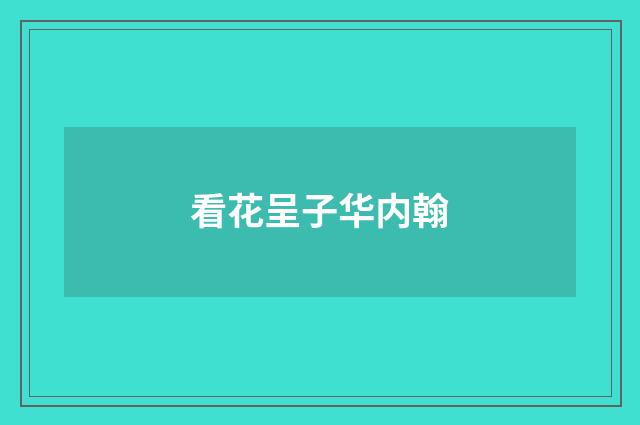 看花呈子华内翰