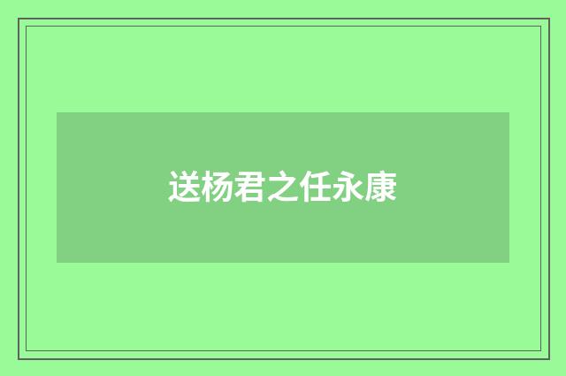 送杨君之任永康