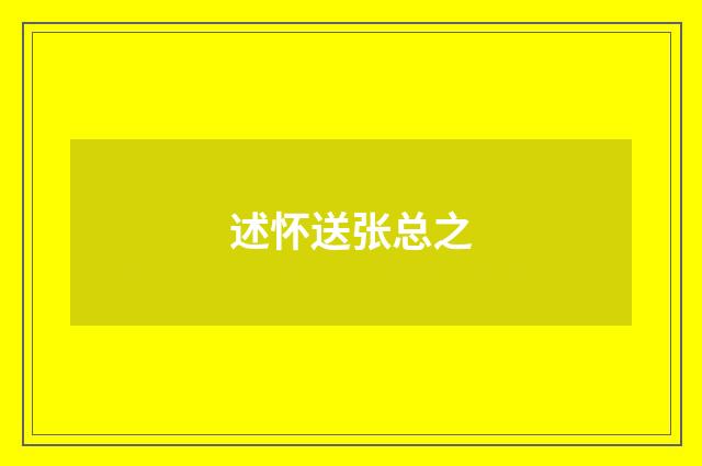 述怀送张总之