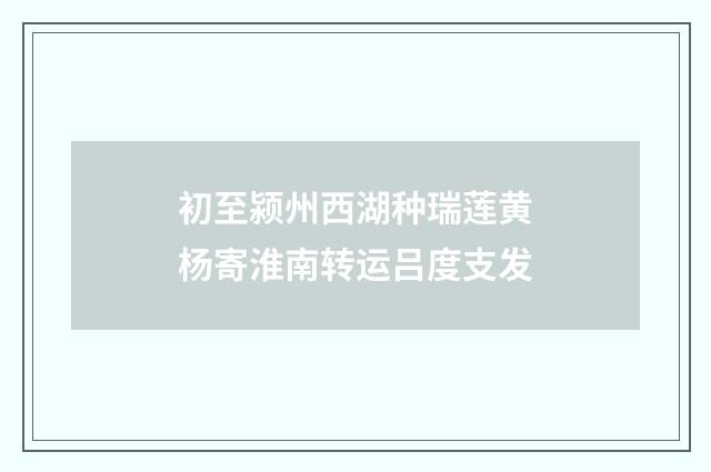 初至颍州西湖种瑞莲黄杨寄淮南转运吕度支发