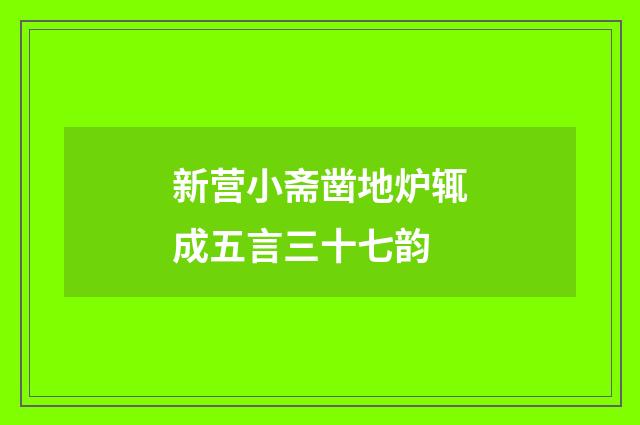 新营小斋凿地炉辄成五言三十七韵