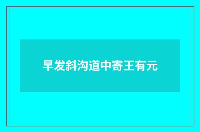 早发斜沟道中寄王有元