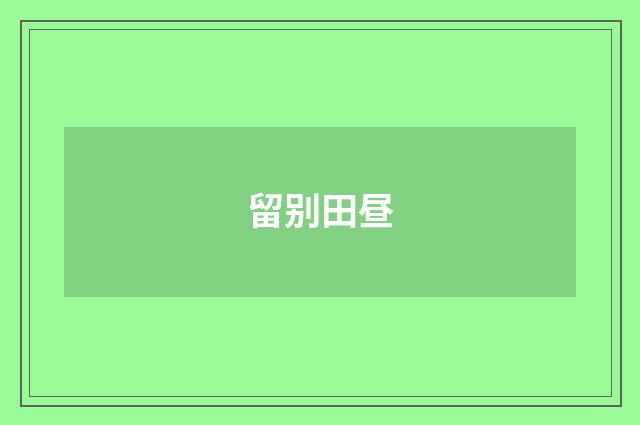 留别田昼