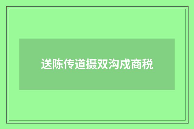 送陈传道摄双沟戍商税