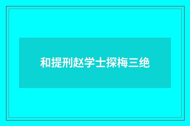 和提刑赵学士探梅三绝