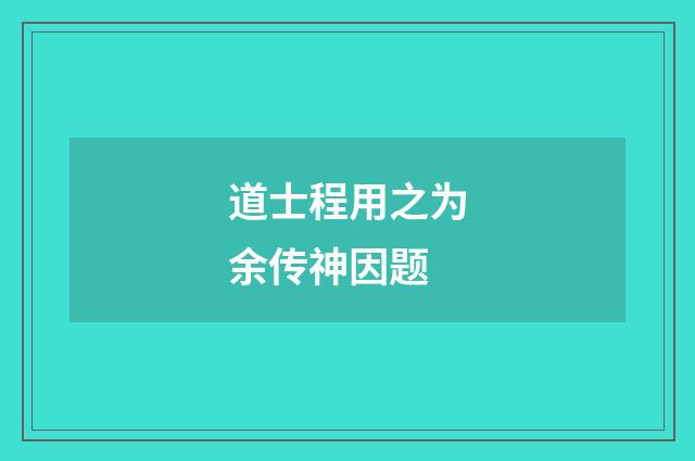 道士程用之为余传神因题