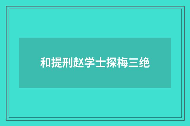 和提刑赵学士探梅三绝