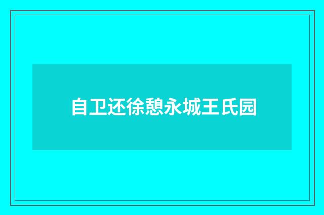 自卫还徐憩永城王氏园