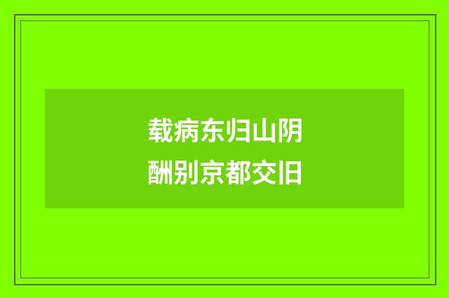 载病东归山阴酬别京都交旧